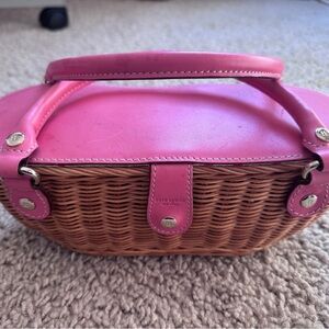 Kate Spade Pink and Tan Woven Mini Bag